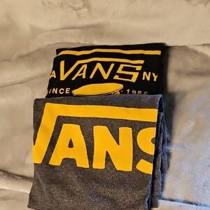 Vans Black and Gray T-Shirts with Yellow Logo